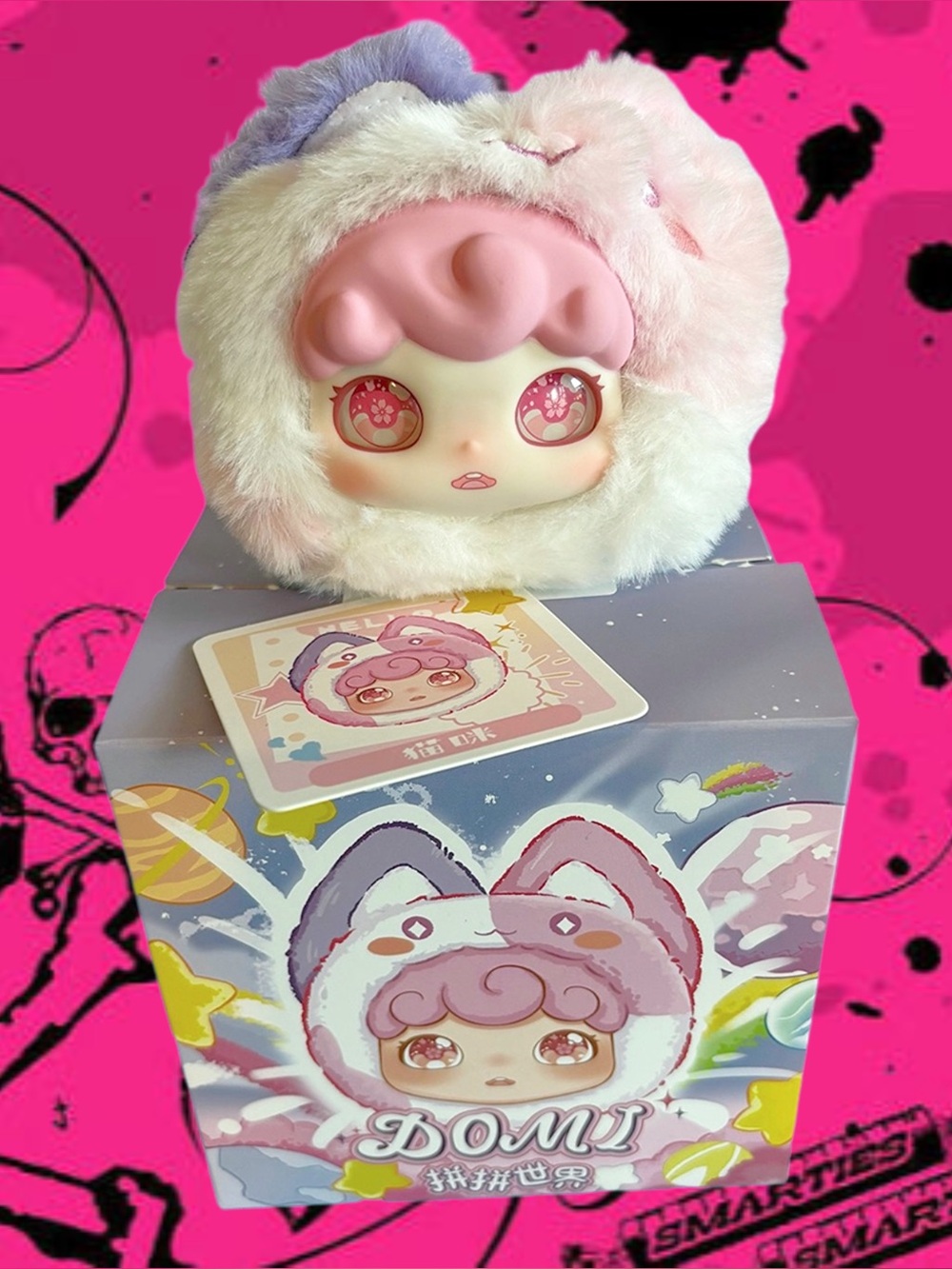 DOMI Pin Pin World - Pink Fox - Confirmed Hanging Bag Charm Pouch